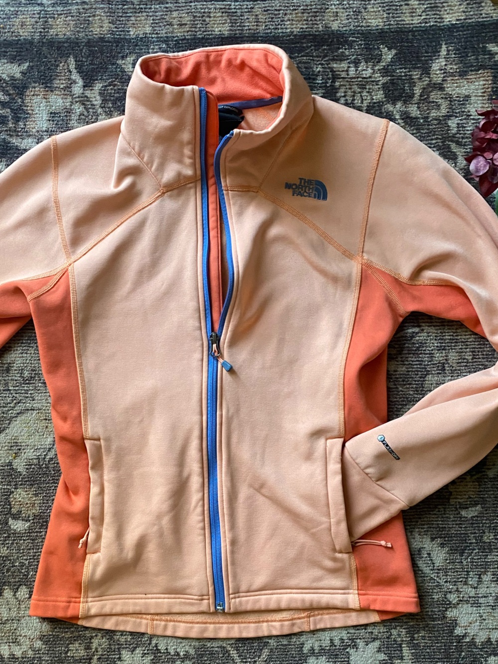 The North Face FlashDry Two-Tone Full Zip Fleece Jacket Peach & Orange